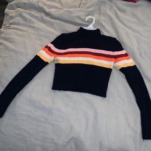 Striped crop sweater